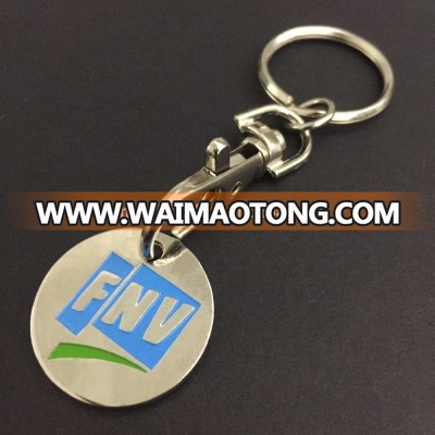 Custom supermarket trolley token euro coin keychain,custom trolley keychain