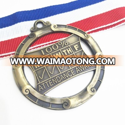 Cheap Wholesale 3D Antique Brass Style Metal Award Dance Medal