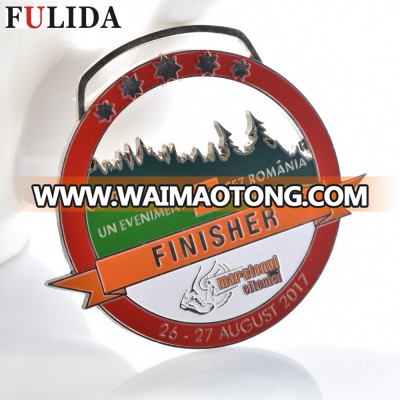 High Quality Custom Run Finisher Metal silver soft enamel Medals