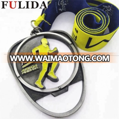 custom made 42km finisher running medal with opener