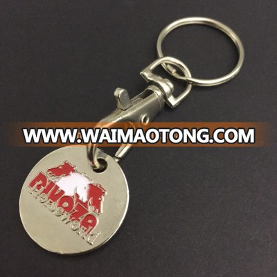 custom logo metal trolley coin keychain, Promotional zinc alloy trolley coin keyring&keychain