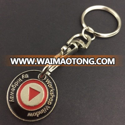 Manufacturer Promotional Shopping Cart Trolley Coin Custom Metal Keychain,Coin Holder